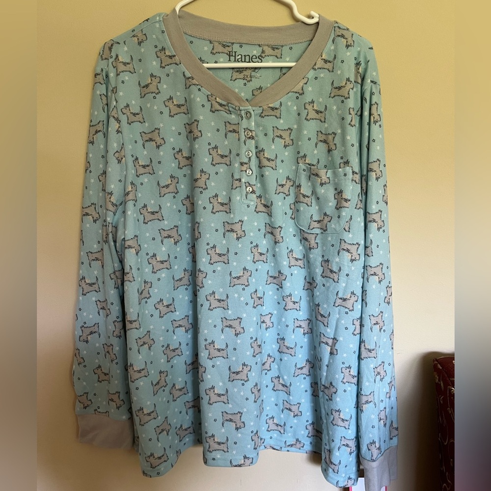 Long sleeve and pants Butter Knit Hanes Pajama Set